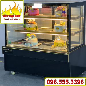 Tủ bánh kem để bàn kính vuông 90cm