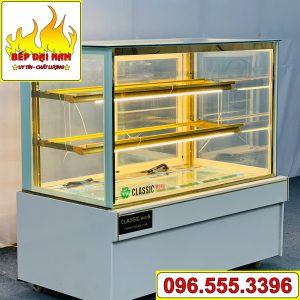 Tủ để bánh kem để bàn kính vuông 90cm